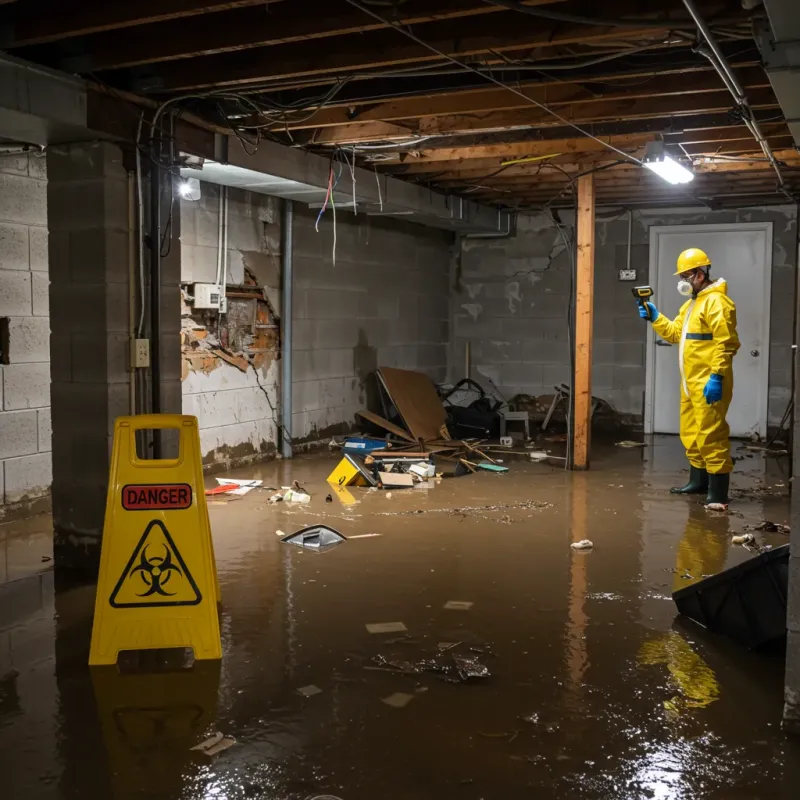 Flooded Basement Electrical Hazard in Stephens City, VA Property